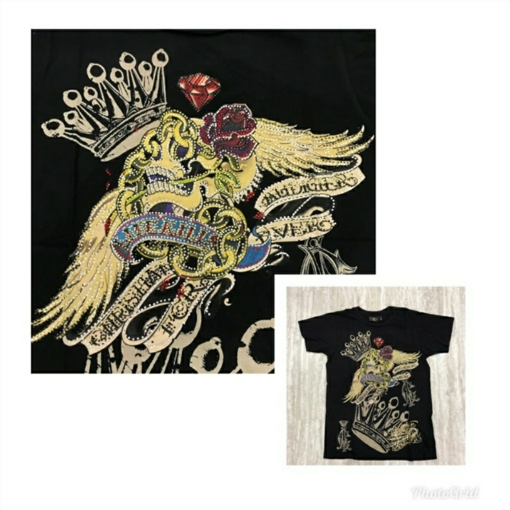 Life Kills Rhinestone Skull Tee Shirt